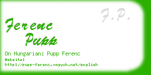 ferenc pupp business card